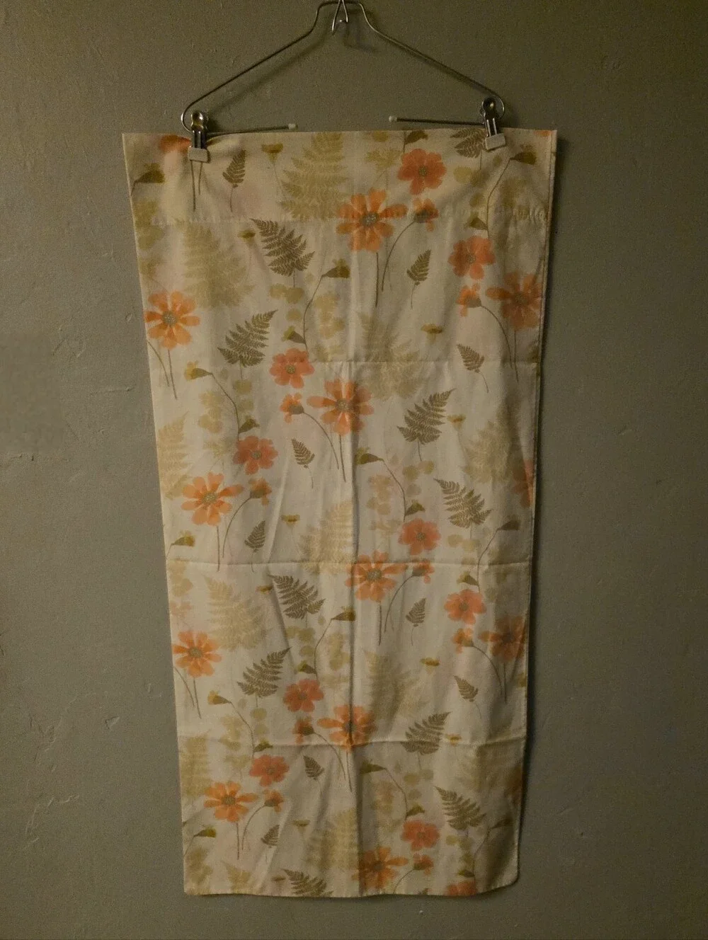 Vintage 1970s King Size Pillowcase “Forest Flower” by Burlington